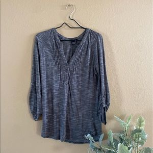 Grey V Neck Top
